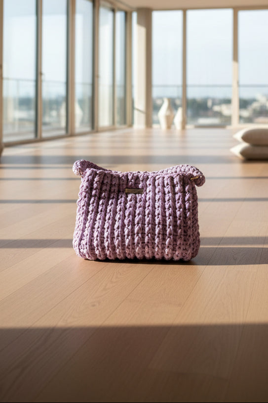 Lavender horgolt táska