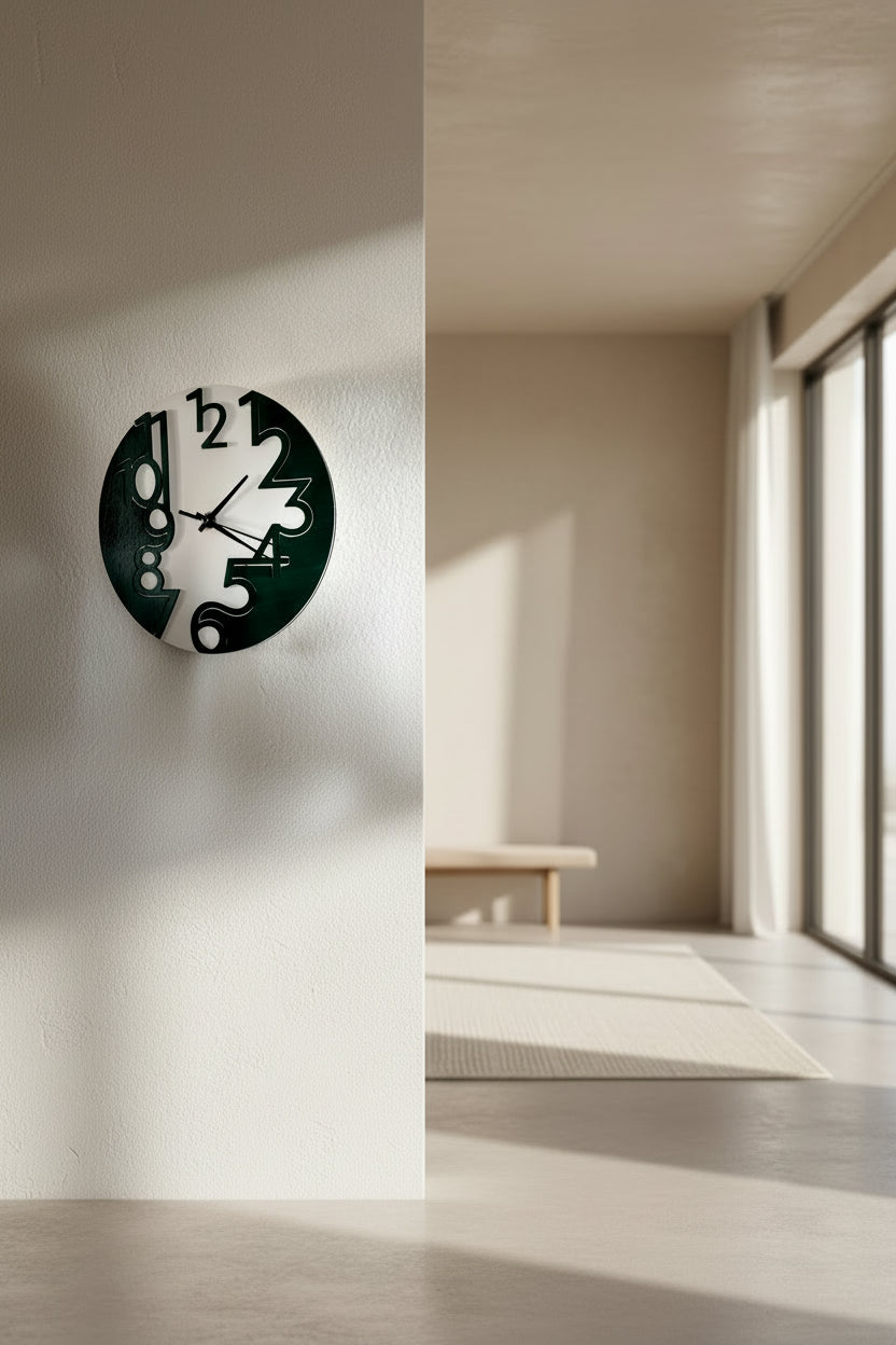 Zöld-fehér falióra (Green and white wall clock)