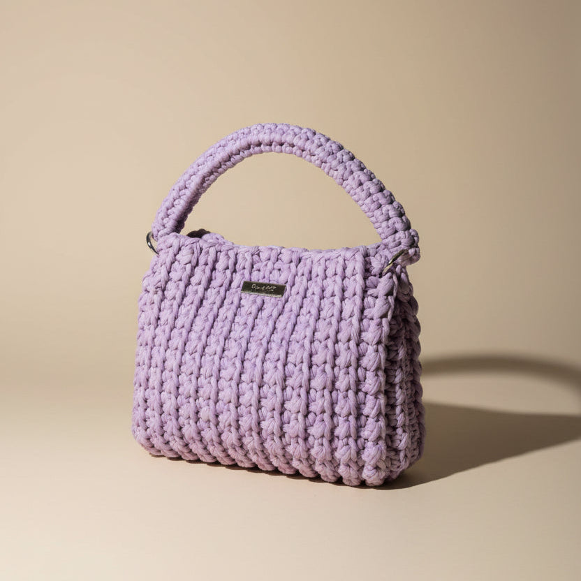 Lavender horgolt táska